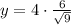 y=4 \cdot \frac{6}{\sqrt{9}}