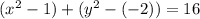 (x^2-1)+(y^2-(-2))=16