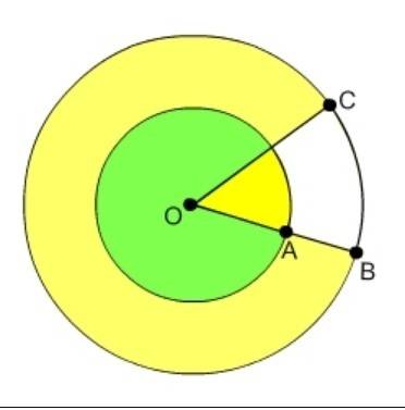 Answer i need done in the figure, oa = r and oc = r. the sector cob is cut from the circle with cent