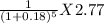 \frac{1}{(1 + 0.18){^5}} X 2.77