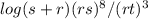 log(s+r)(rs)^8/(rt)^3