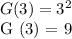 G (3) = 3 ^ 2&#10;&#10;G (3) = 9