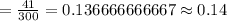 =\frac{41}{300}=0.136666666667\approx0.14