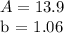 A = 13.9&#10;&#10;b = 1.06