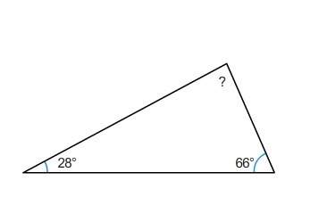 What is the measure of the missing angle?  a. 86° b.