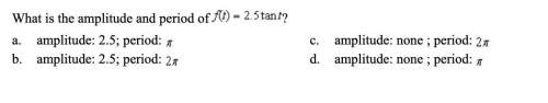 What is the amplitude and period of f(t)=2.5 tan t?