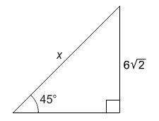 What is the value of x?  question 8 options:  6 6√2&lt;