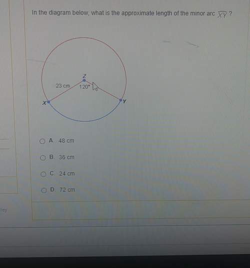 Inthe diagram what is the approximate length of minor arc xy ?