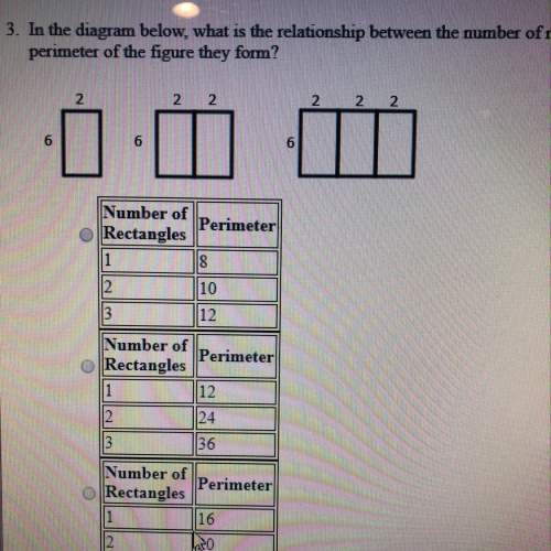 In the diagram below what is the relationship between the number of rectangles in the perimeter of t