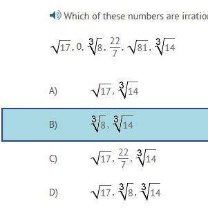 Which of these numbers are irrational? i just need to know if im right or not lol