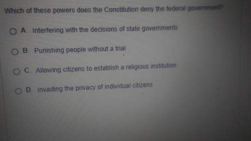 Which of these powers does the constitution deny the federal government