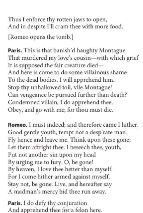 What does paris think romeos purpose is at juliet’s grave?