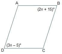 figure abcd is a parallelogram. what are the measures of angles b and d?