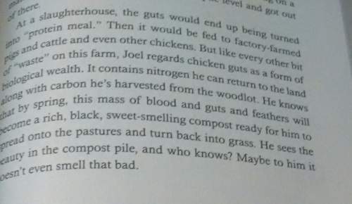 What did joel mean when referring to the chicken guts as biological wealth?