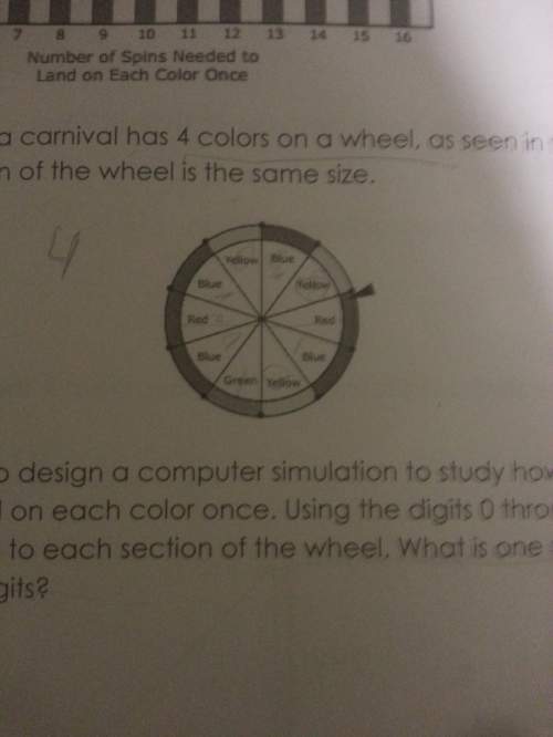 Agame at carnival has 4 color on a wheel, as seen in the diagram. each section of the wheel is the s