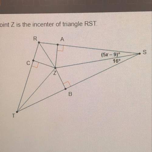 Respond quickly  point z is the center of triangle rst. what is the value of x?  x=2