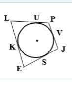 Given: circumscribed polygon elpj k, u, v, s -points of tangencyek=2, lu=4,