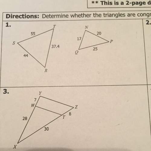 Whether the triangles are congruent by aa sss sas or not similar