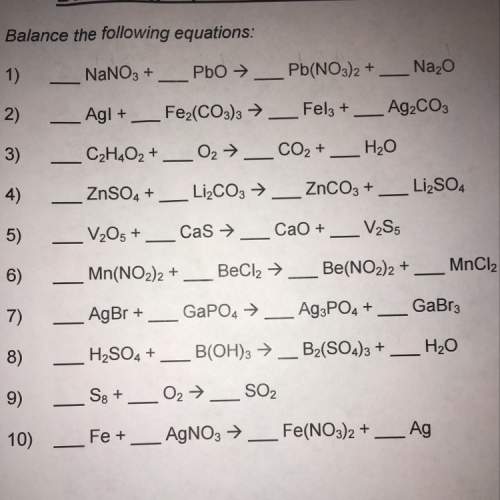 How do you balance the equation in number one?
