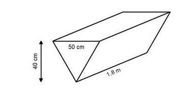 What is the volume of the triangular prism?  a) 90,000 cm3  b) 180,000 cm3  c) 360