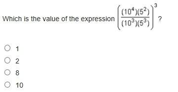 Which is the value of the expression ?  1 2 8 10