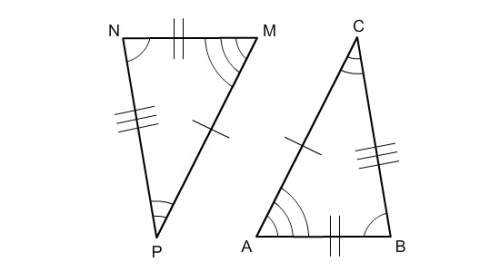 ∠pmn is congruent to which angle?  a. ∠cba b. ∠abc c. ∠acb d. ∠cab