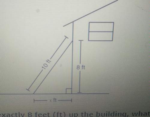 If paula wants the tops of the latter to reach exactly 8 feet up the building, what is x, the distan
