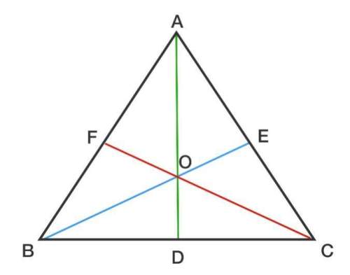 In equilateral δabc, ad, be, and cf are medians. if bc = 12, then do = a) 2 square root 3