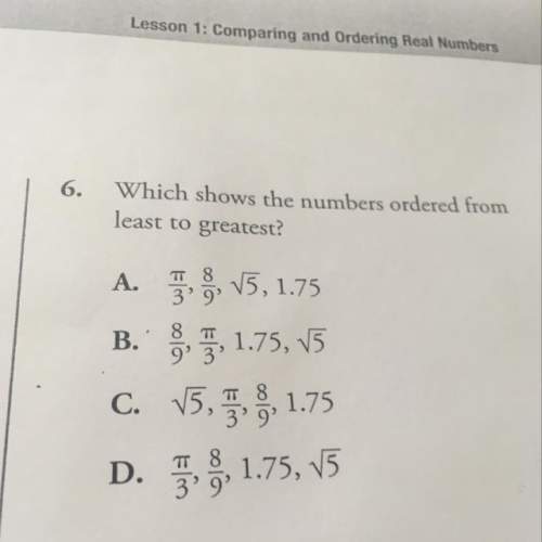 Which shows the numbers ordered from least to greatest?