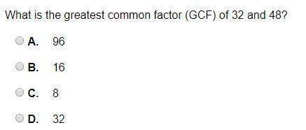 What is the greatest common factor (gcf) of 32 and 48?