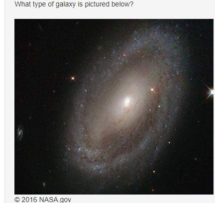 What type of galaxy is pictured below?  a) irregular  b) spiral c) lens