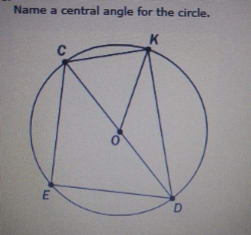 Name a central angle for the circle.a) cedb) ckdc) kod