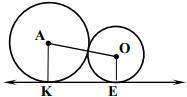 Given: circles k1(a) and k2(o)ext. tangent  ke- tangent to k1(a) and k2(o) ak=5, oe=4 f