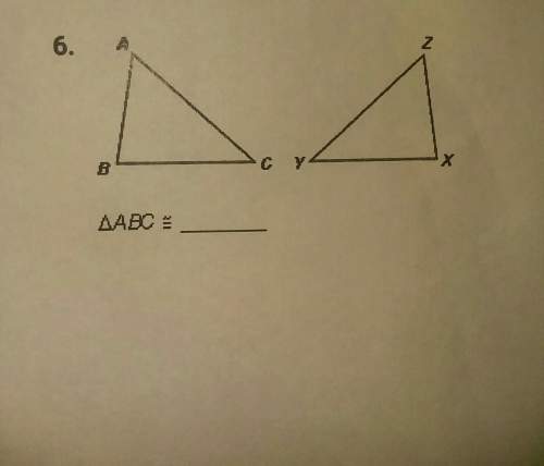 Complete the statement of congruence for the triangles.