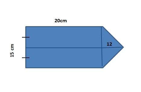 What is the area of the figure? a) 305 cm²b) 315 cm²