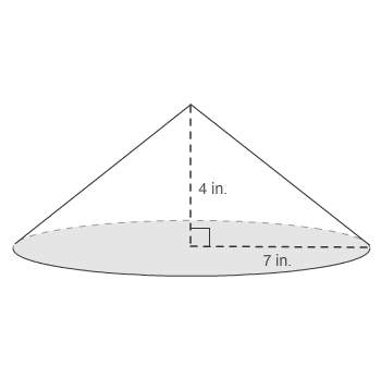 What is the exact volume of the cone?  28 π in³ 56/3 π in³