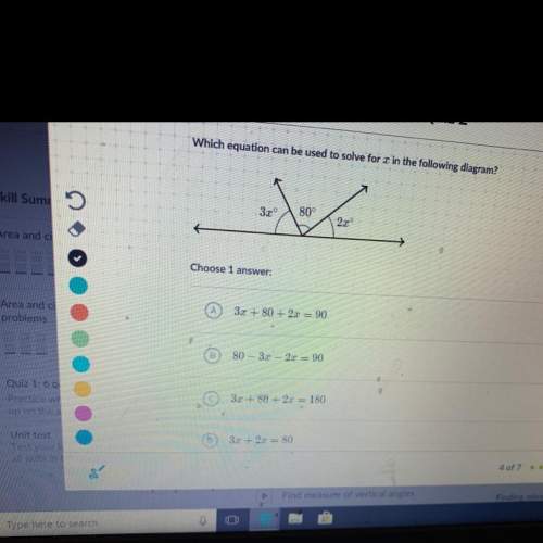 Which equation can be used to solve for x in the following diagram