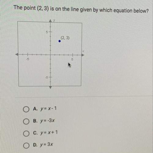 The point (2,3) is on the line given by which equation below?