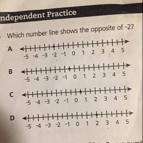 What number line shows the opposite of -2