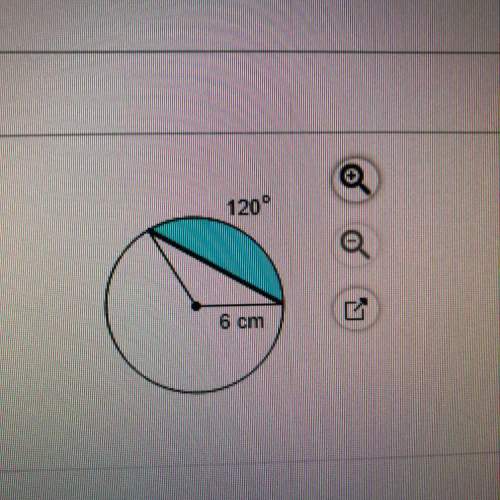 Find the area of the shaded segment of the circle.