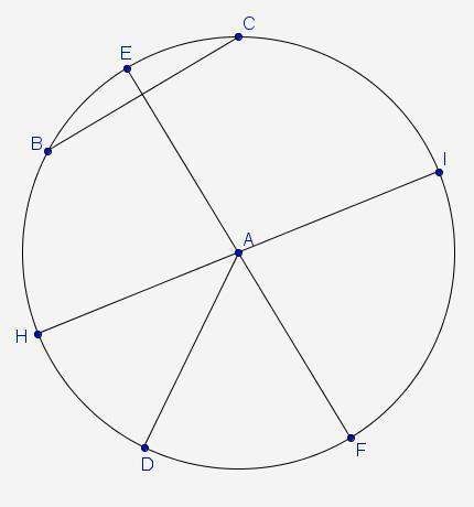 In the image, point a marks the center of the circle. which two lengths must form a ratio of 2: 1? &lt;