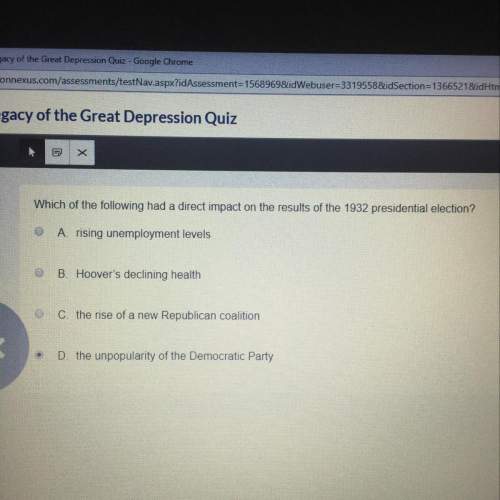 Legacy of the great depression quiz