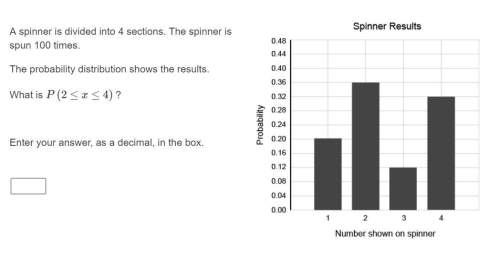 Correct answer only !  a spinner is divided into 4 sections. the spinner is spun 100 tim