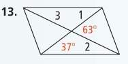 Find the measures of the numbered angles for each parallelogram