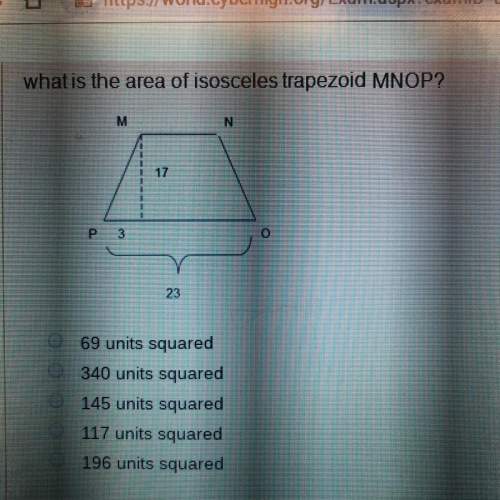 What is the area of isosceles trapazoid mnop?