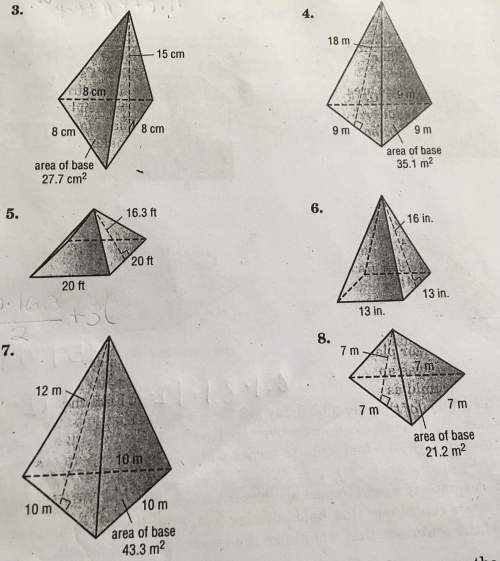 Hi, can i get some . it’s the area of pyramids, questions 3-8. you!