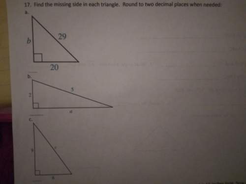 Me on finding the missing side in each triangle. round to two decimal places when needed!