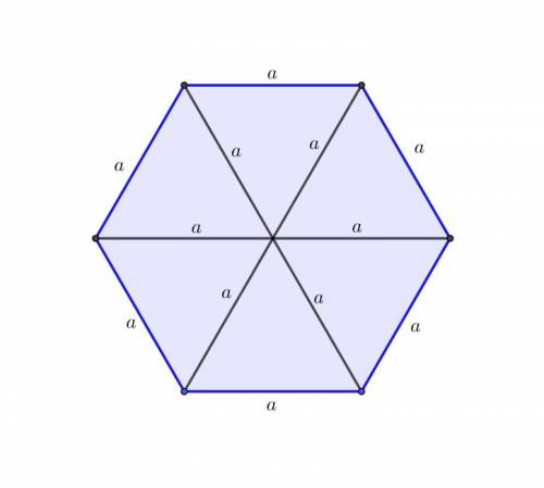 What is the area of a regular hexagon with a side length of 12 cm with process
