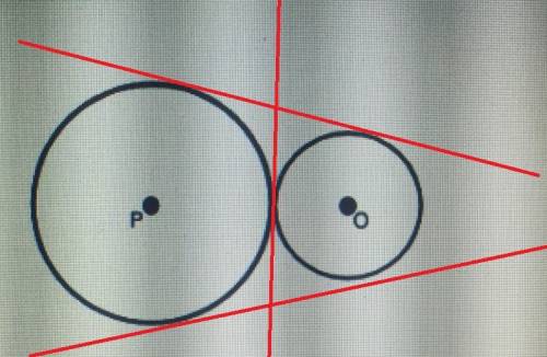 Given:  two distinct circles that are tangent to each other at a common point. how many tangent line
