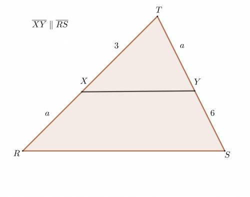 In triangle rst, xy||rs if tx=3, xr=ty and ys=6 find xr